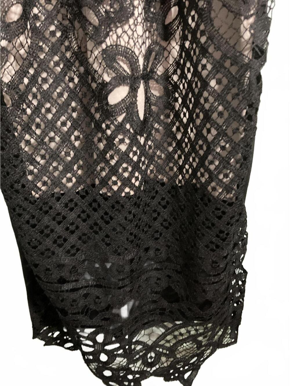 Elly Bazaar Black Lace Midi Dress with Sleeveless Design Large - Picture 5 of 11
